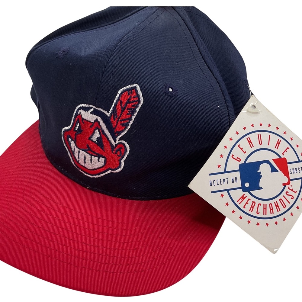 Cleveland Indians KMG Snapback Hat Chief Wahoo MLB Navy Red Cap NWT vintage